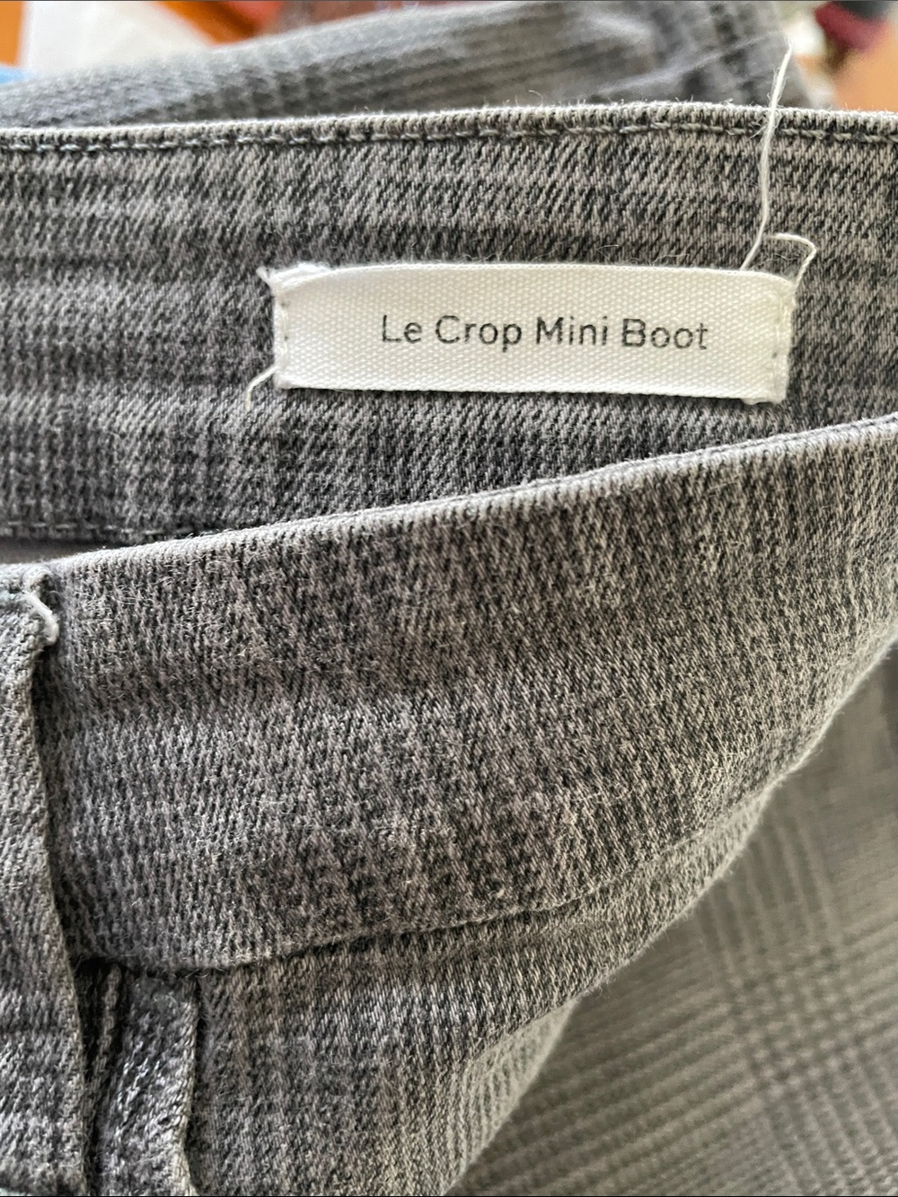 FRAME // Le Crop Mini Boot Washed Grey Plaid Stretch Jeans Cropped  Denim - Picture 8 of 13